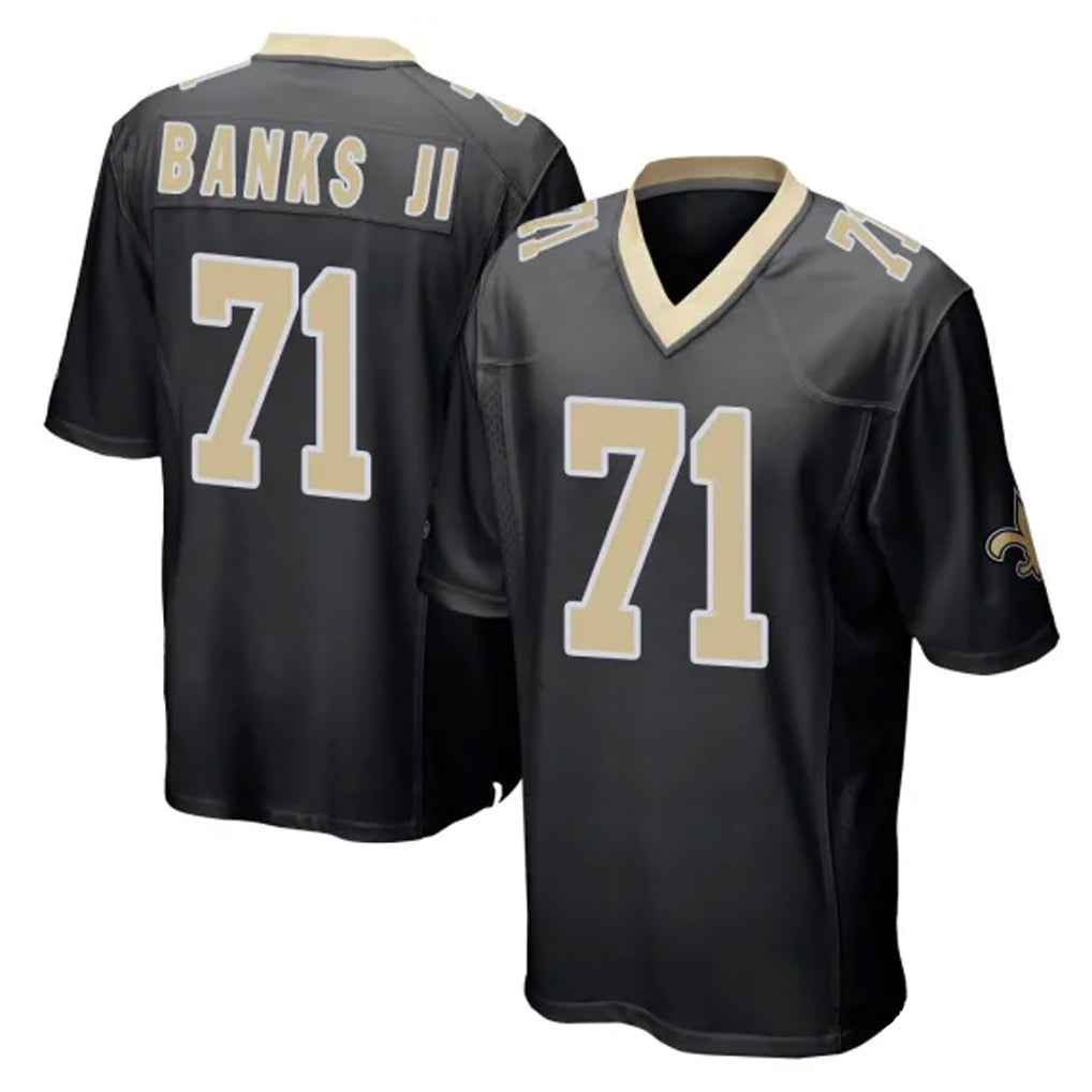Cooneas NO.Saints #71 Kelvin Banks Jr. Player Black Home Game Stitched Jerseys