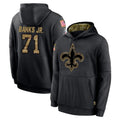 Cooneas NO.Saints #71 Kelvin Banks Jr. Player Black Salute to Service Hoodies Limited Game Stitched Jerseys