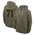 Cooneas NO.Saints #71 Kelvin Banks Jr. Player Olive Salute to Service Pullover Hoodies Limited Stitched Jerseys
