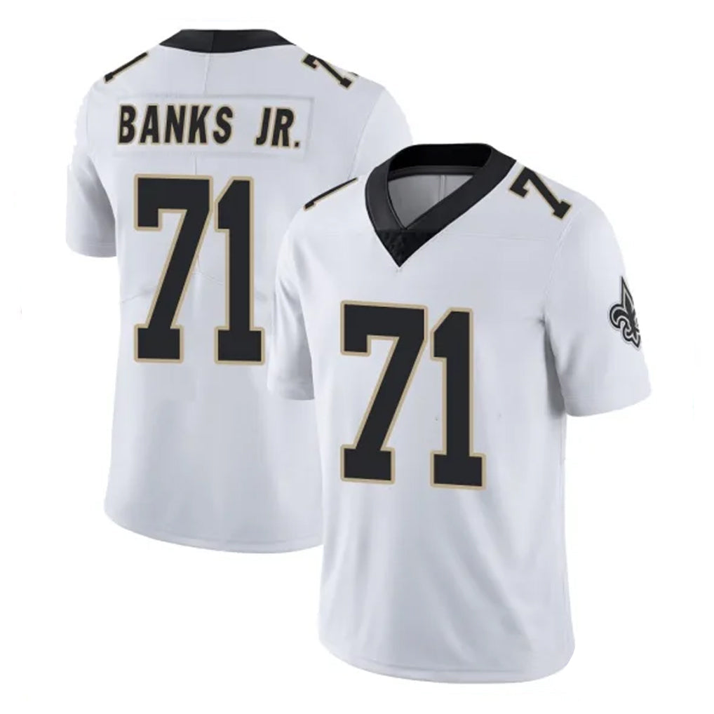 Cooneas NO.Saints #71 Kelvin Banks Jr. Player White Limited Vapor Untouchable Home Game Stitched Jerseys