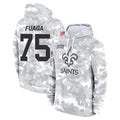 Cooneas NO.Saints #75 Taliese Fuaga Player Arctic Camo Salute to Service Pullover Hoodies Limited Game Stitched Jerseys