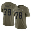 Cooneas NO.Saints #78 Erik McCoy Player Olive Salute To Service Limited Stitched Jerseys