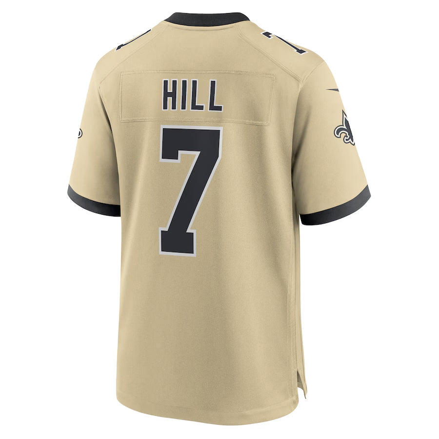 Cooneas NO.Saints #7 Taysom Hill Player Gold Alternate Game Stitched Jerseys