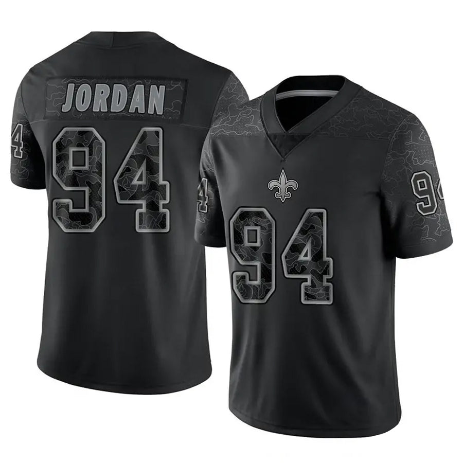 Cooneas NO.Saints #94 Cameron Jordan Player Black RFLCTV Limited Stitched Jerseys