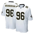 Cooneas NO.Saints #96 Carl Granderson Player White Home Game Stitched Jerseys