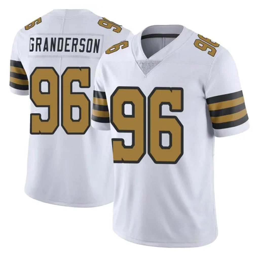 Cooneas NO.Saints #96 Carl Granderson Player White Limited Color Rush Home Game Stitched Jerseys