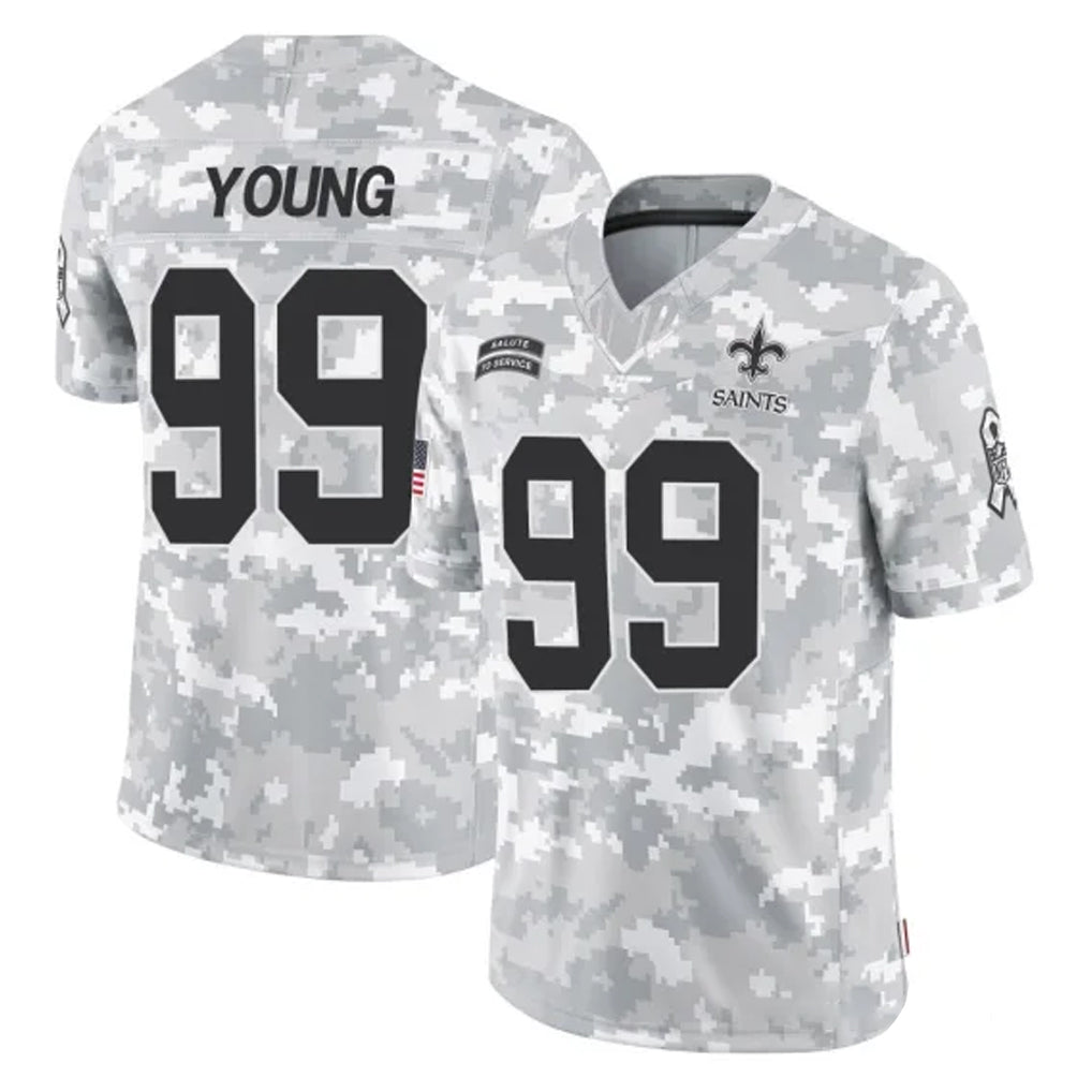 Cooneas NO.Saints #99 Chase Young Player Arctic Camo Salute To Service Limited Game Stitched Jerseys