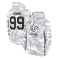 Cooneas NO.Saints #99 Chase Young Player Arctic Camo Salute to Service Pullover Hoodies Limited Game Stitched Jerseys