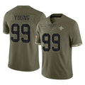 Cooneas NO.Saints #99 Chase Young Player Olive Salute To Service Limited Stitched Jerseys