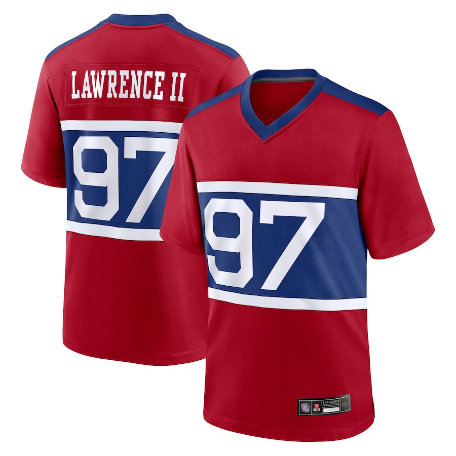 Cooneas NY.Giants Secondary Throwback Alternate Jerseys - Red - #97 Dexter Lawrence II Player
