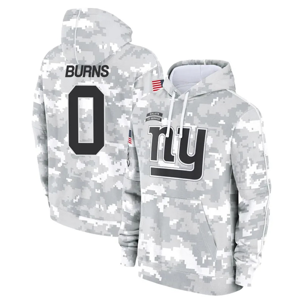 Cooneas NY.Giants #0 Brian Burns Player Arctic Camo Salute to Service Hoodies Stitched Jerseys