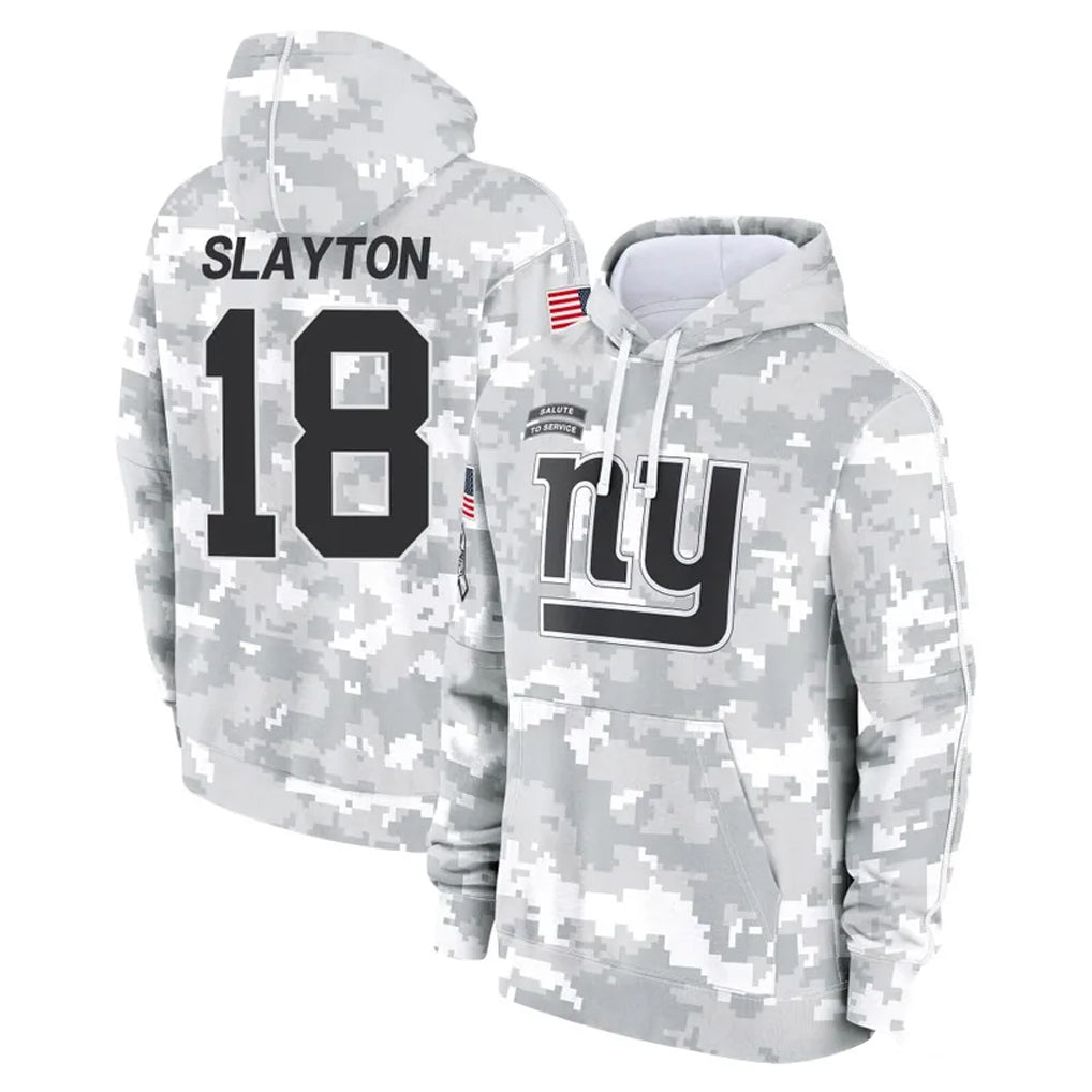 Cooneas NY.Giants #18 Darius Slayton Player Arctic Camo Salute to Service Pullover Hoodies Limited Game Stitched Jerseys
