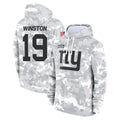 Cooneas NY.Giants #19 Jameis Winston Player Arctic Camo Salute to Service Pullover Hoodies Limited Game Stitched Jerseys