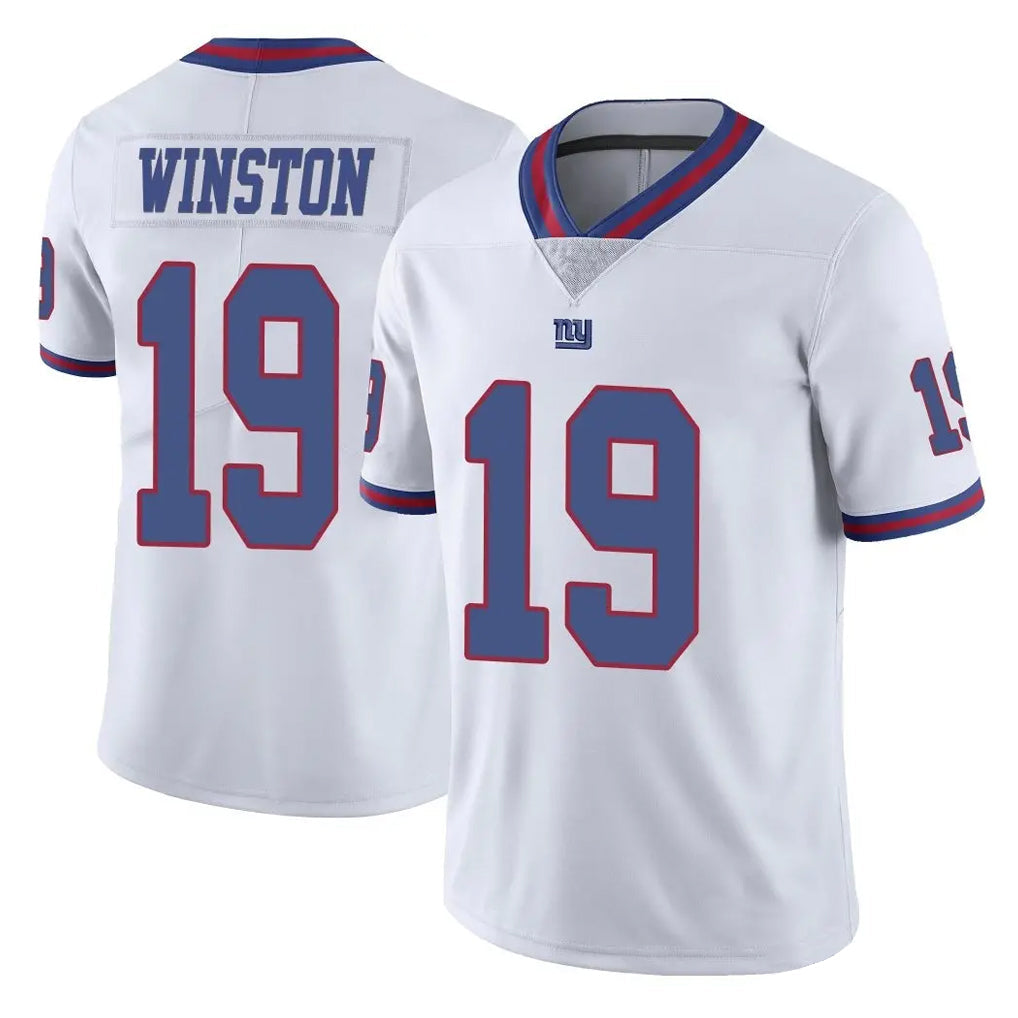 Cooneas NY.Giants #19 Jameis Winston Player White Color Rush Home Game Stitched Jerseys