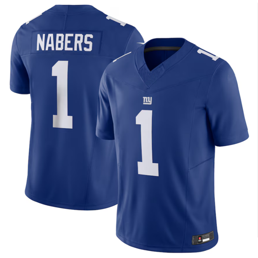 Cooneas NY.Giants #1 Malik Nabers Royal Vapor F.U.S.E. Limited American Stitched Stitched Jersey