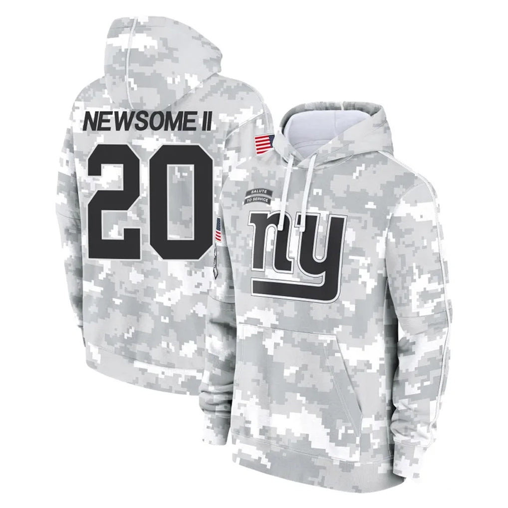 Cooneas NY.Giants #20 Greg Newsome II Player Arctic Camo Salute to Service Pullover Hoodies Limited Game Stitched Jerseys