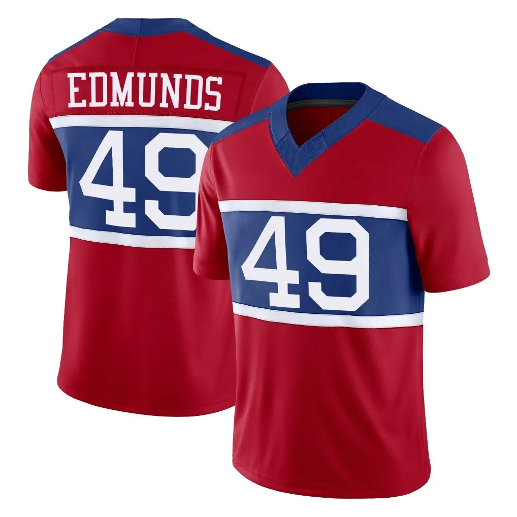 Cooneas NY.Giants #49 Tremaine Edmunds Player Red Century Vapor F.U.S.E. Home Game Stitched Jerseys