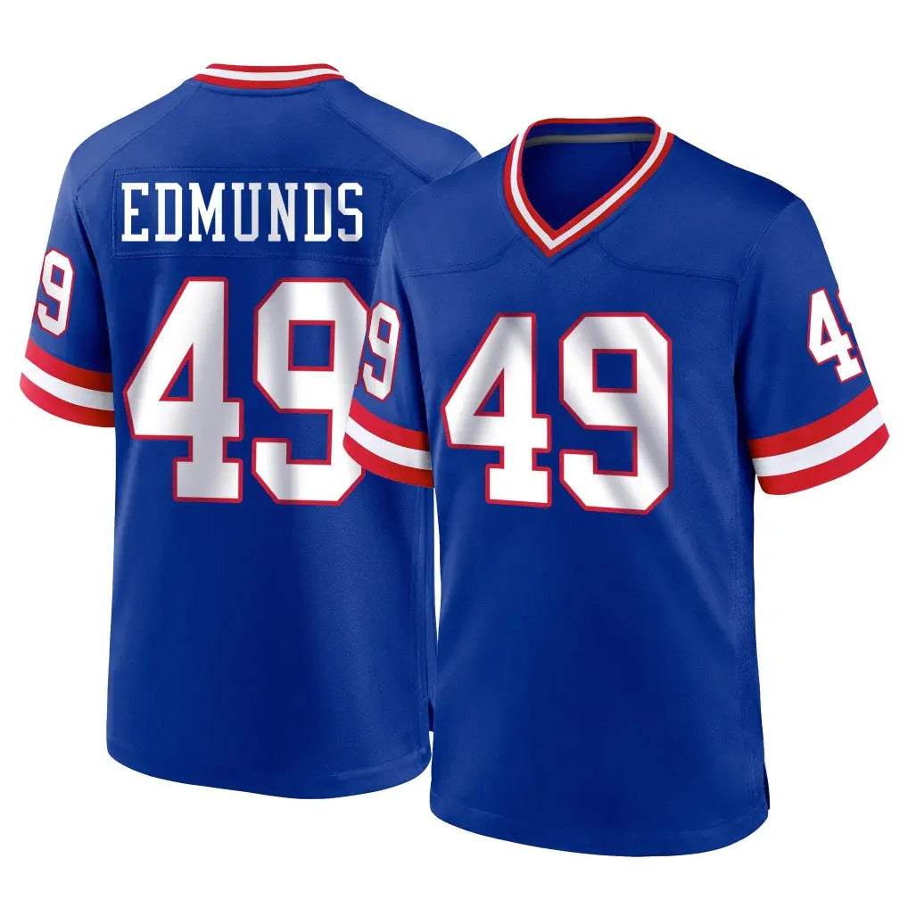 Cooneas NY.Giants #49 Tremaine Edmunds Player Royal Classic Home Game Stitched Jerseys