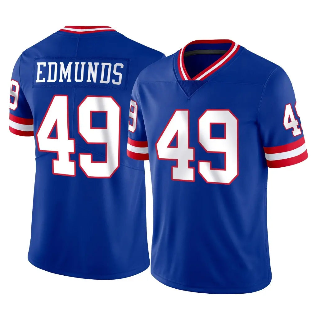 Cooneas NY.Giants #49 Tremaine Edmunds Player Royal Classic Vapor Home Game Stitched Jerseys