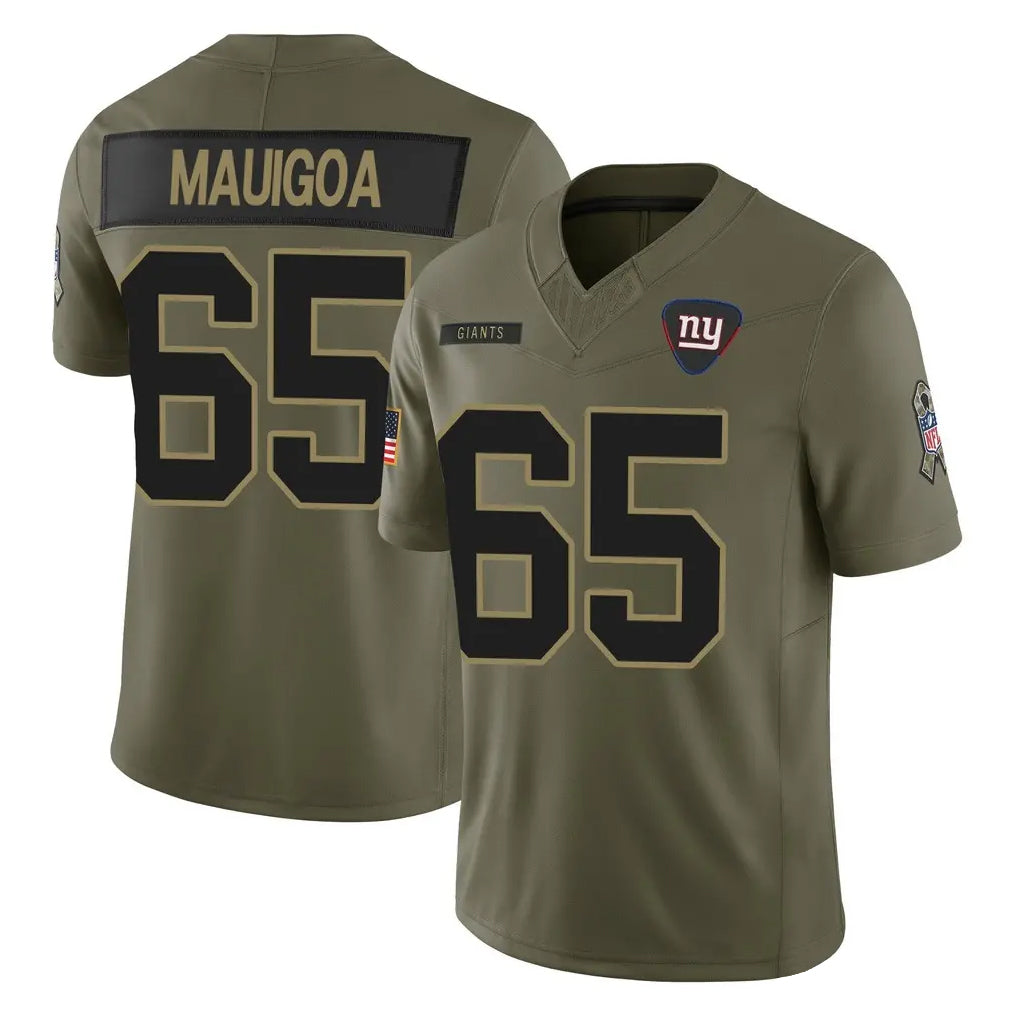 Cooneas NY.Giants #65 Francis Mauigoa Player Olive 2025 Salute To Service Limited Stitched Jerseys