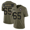 Cooneas NY.Giants #65 Francis Mauigoa Player Olive 2025 Salute To Service Limited Stitched Jerseys