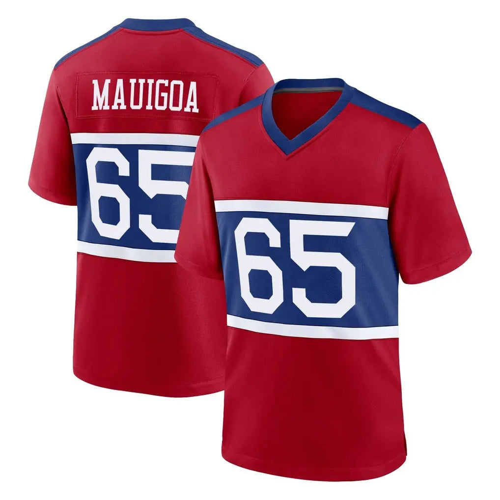Cooneas NY.Giants #65 Francis Mauigoa Player Red Century Home Game Stitched Jerseys