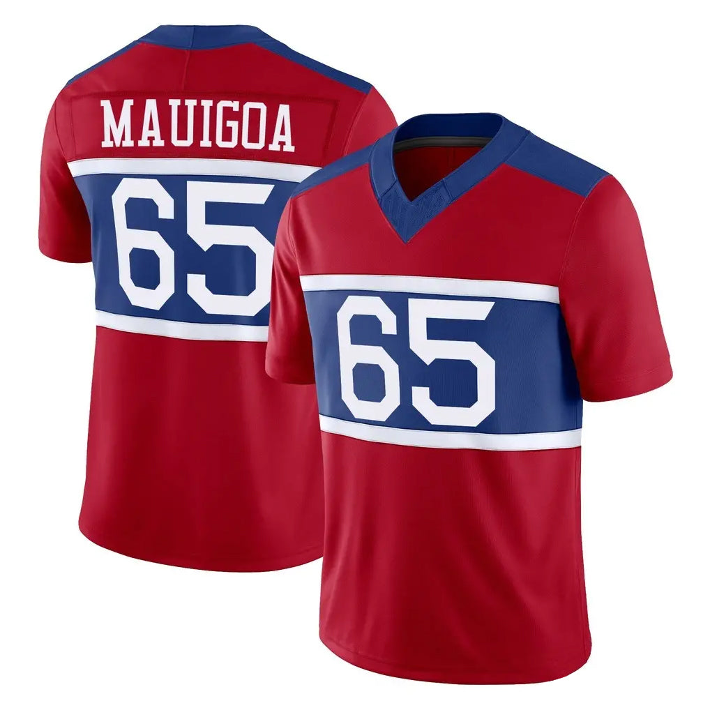 Cooneas NY.Giants #65 Francis Mauigoa Player Red Century Vapor F.U.S.E. Home Game Stitched Jerseys