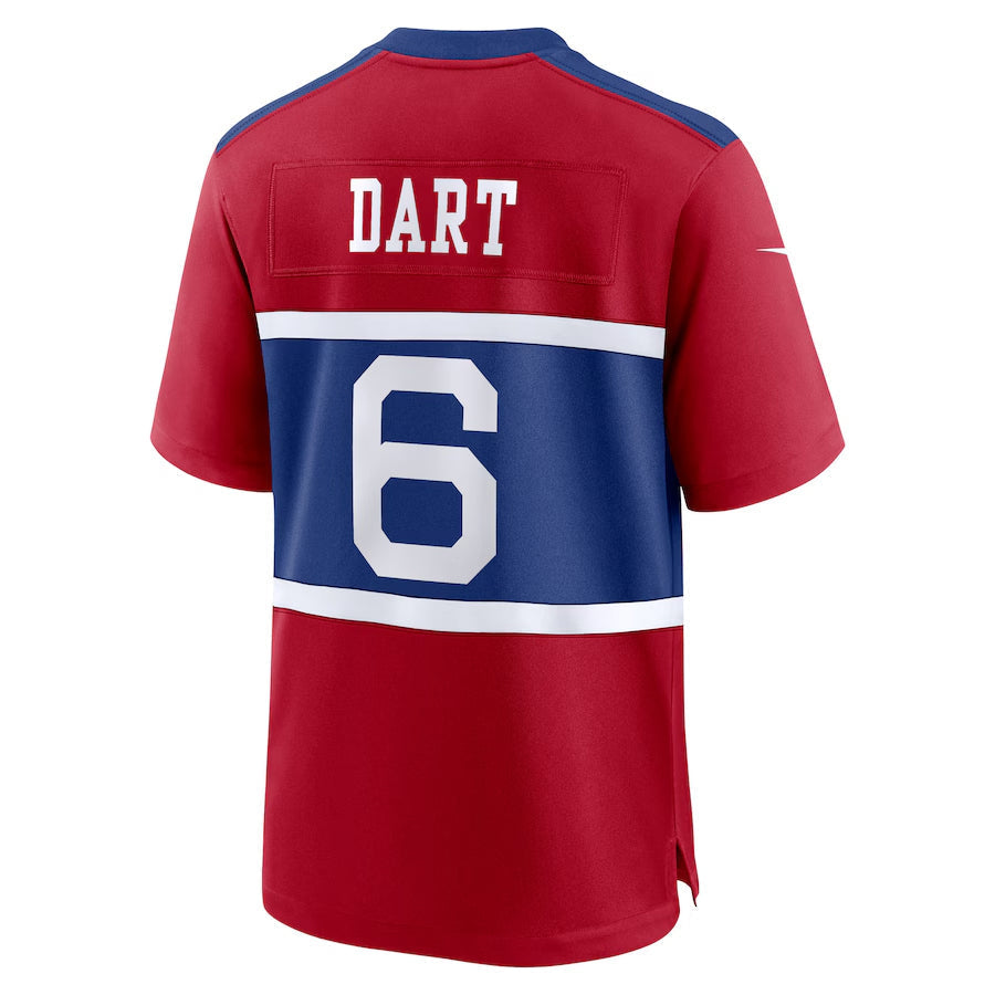 Cooneas NY.Giants #6 Jaxson Dart Player Red Alternate Century Red Game Stitched Jerseys