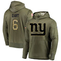 Cooneas NY.Giants #6 Jaxson Dart Player Salute to Service Hoodies Stitched Jerseys
