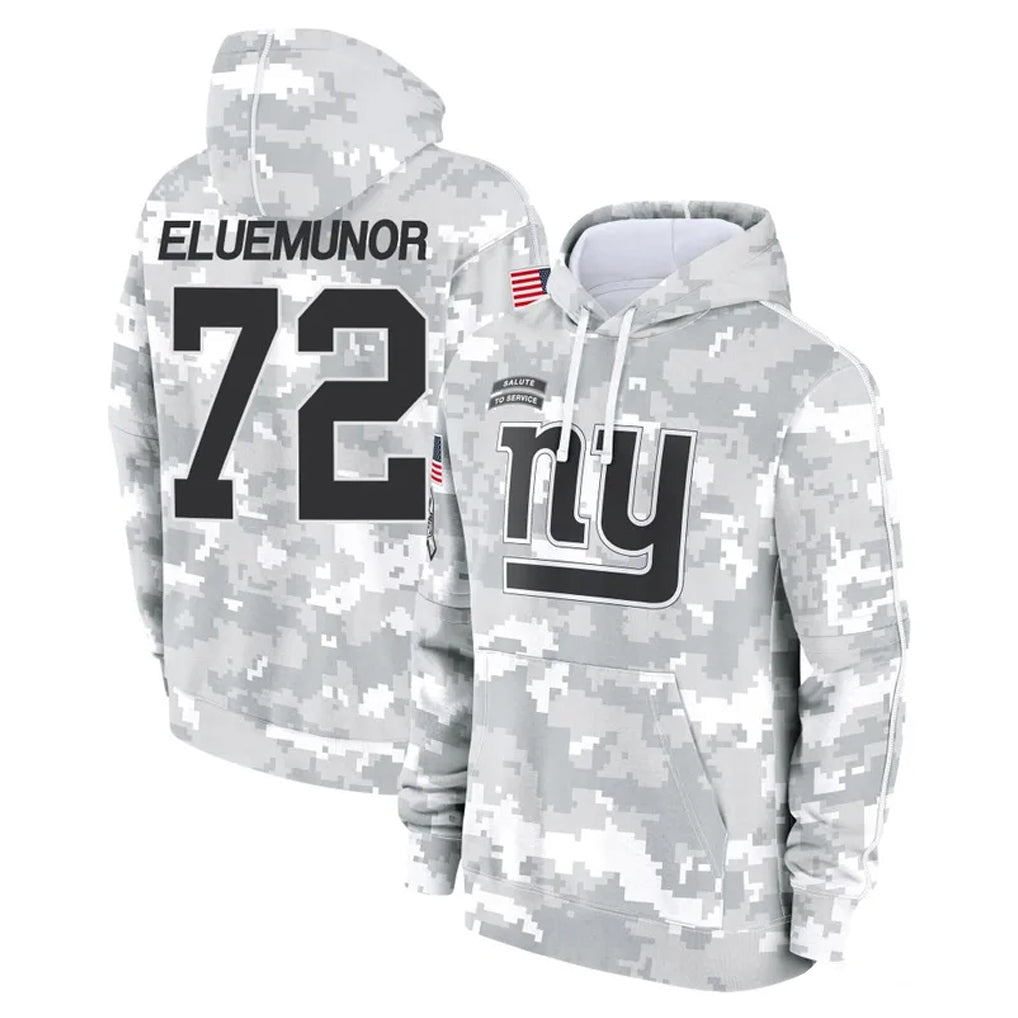Cooneas NY.Giants #72 Jermaine Eluemunor Player Arctic Camo Salute to Service Pullover Hoodies Limited Game Stitched Jerseys