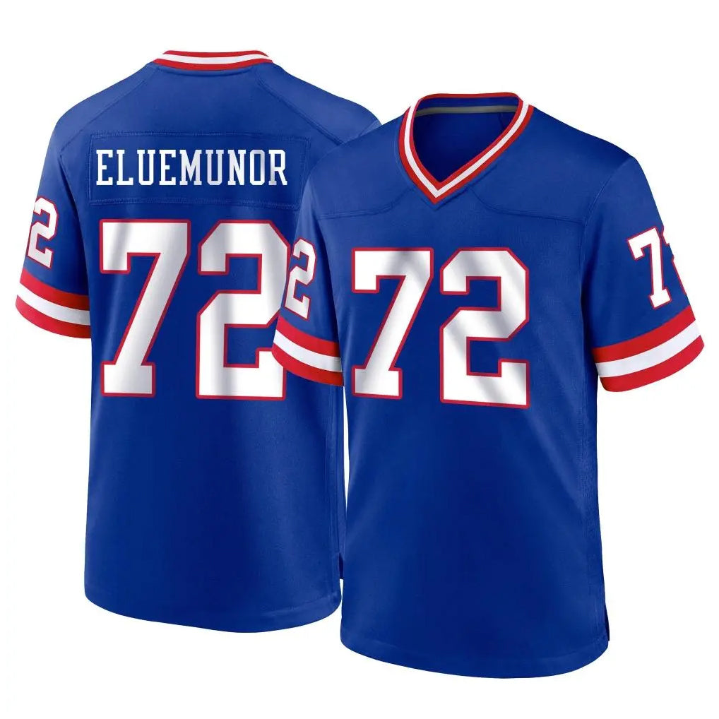 Cooneas NY.Giants #72 Jermaine Eluemunor Player Royal Classic Home Game Stitched Jerseys