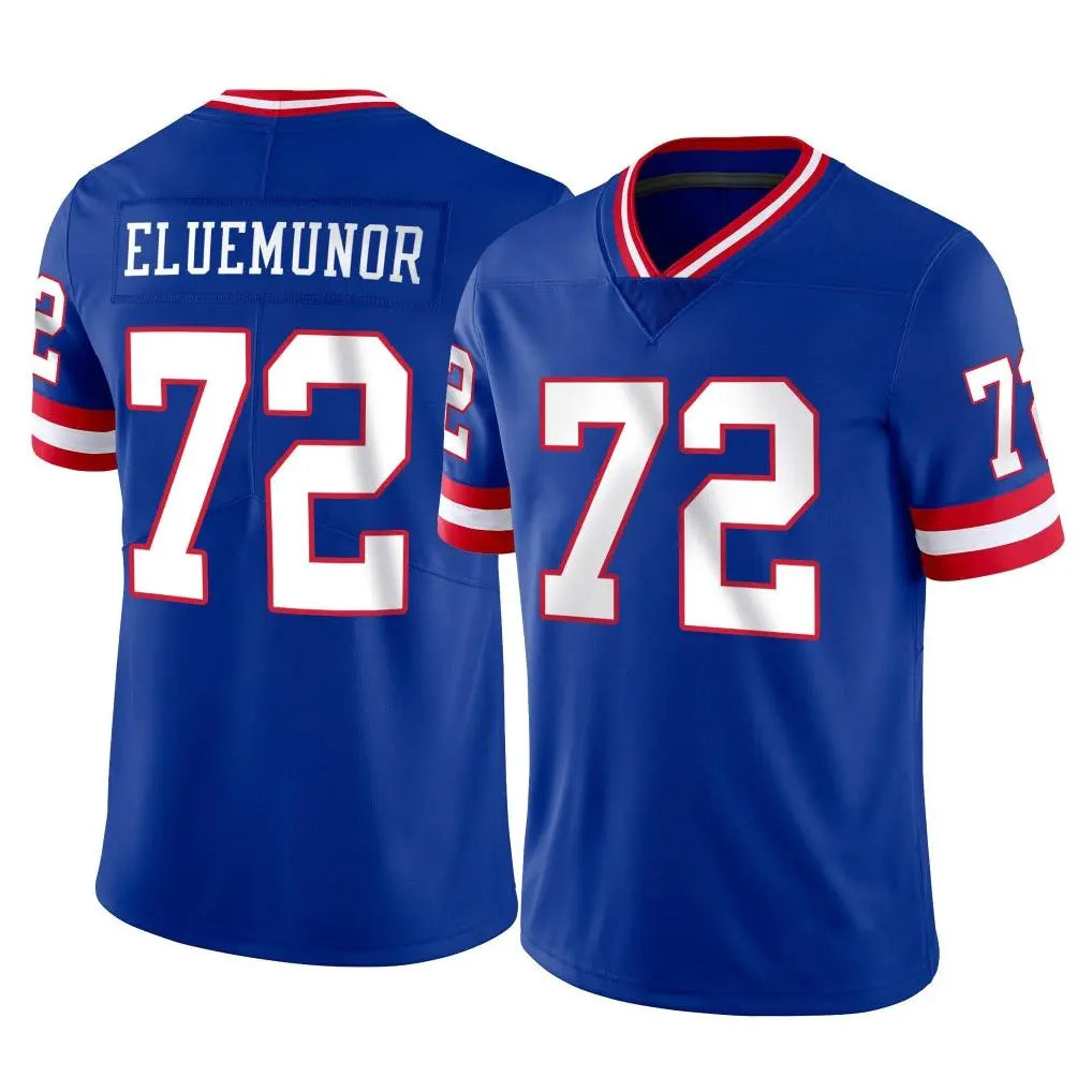 Cooneas NY.Giants #72 Jermaine Eluemunor Player Royal Classic Vapor Home Game Stitched Jerseys