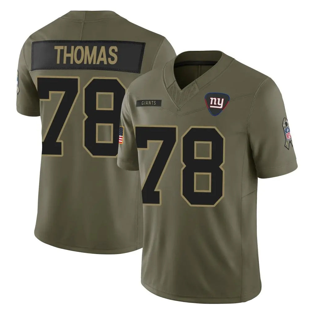 Cooneas NY.Giants #78 Andrew Thomas Player Olive 2025 Salute To Service Limited Stitched Jerseys