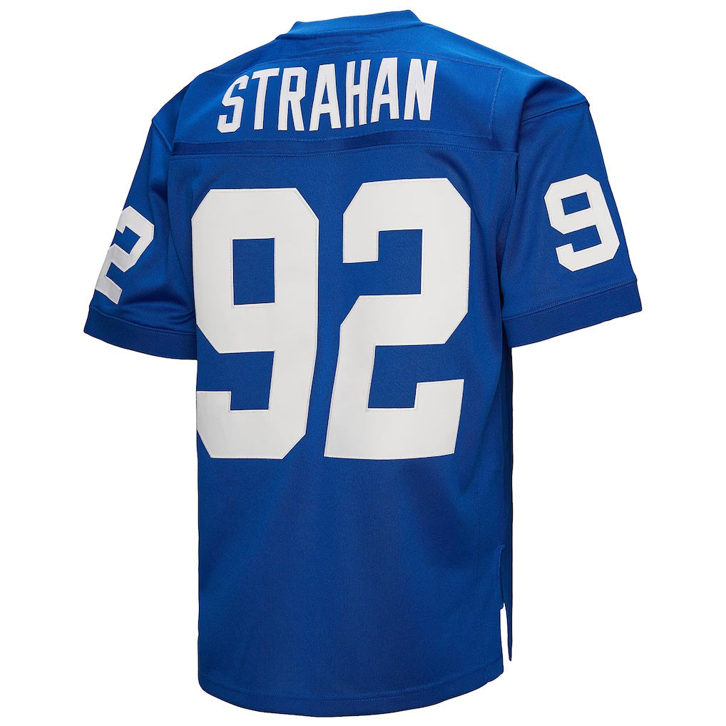 Cooneas NY.Giants #92 Michael Strahan Mitchell & Ness Royal Authentic Throwback Retired Player Stitched Jerseys