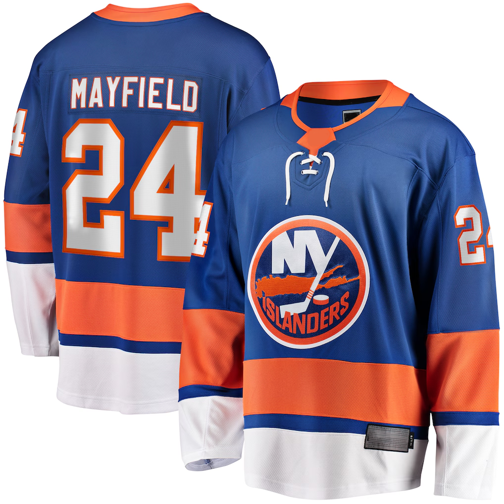 Cooneas NY.Islanders #24 Scott Mayfield Royal Breakaway Jerseys