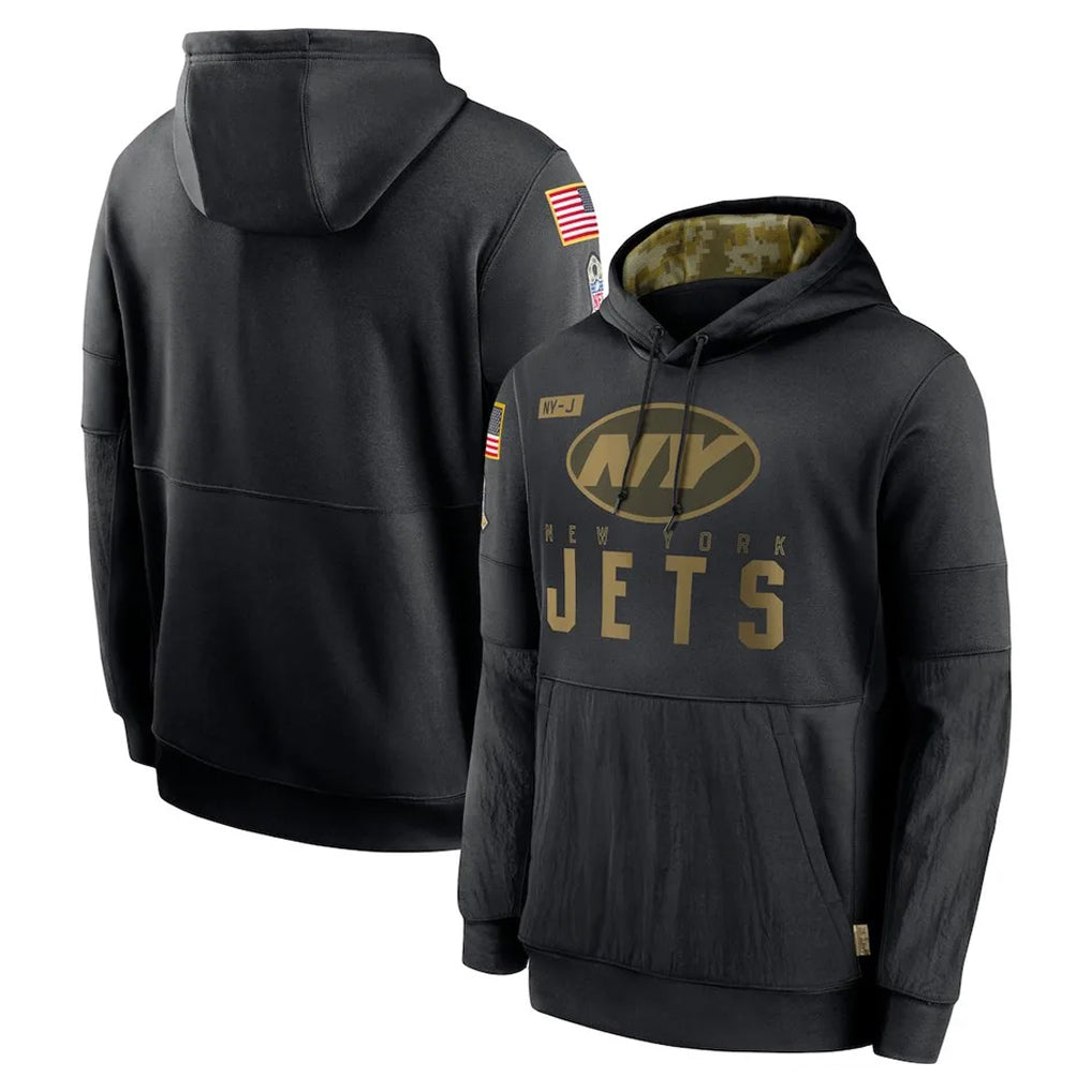 Cooneas NY.Jets Black Salute to Service Hoodies Limited Game Blank Player Stitched Jerseys