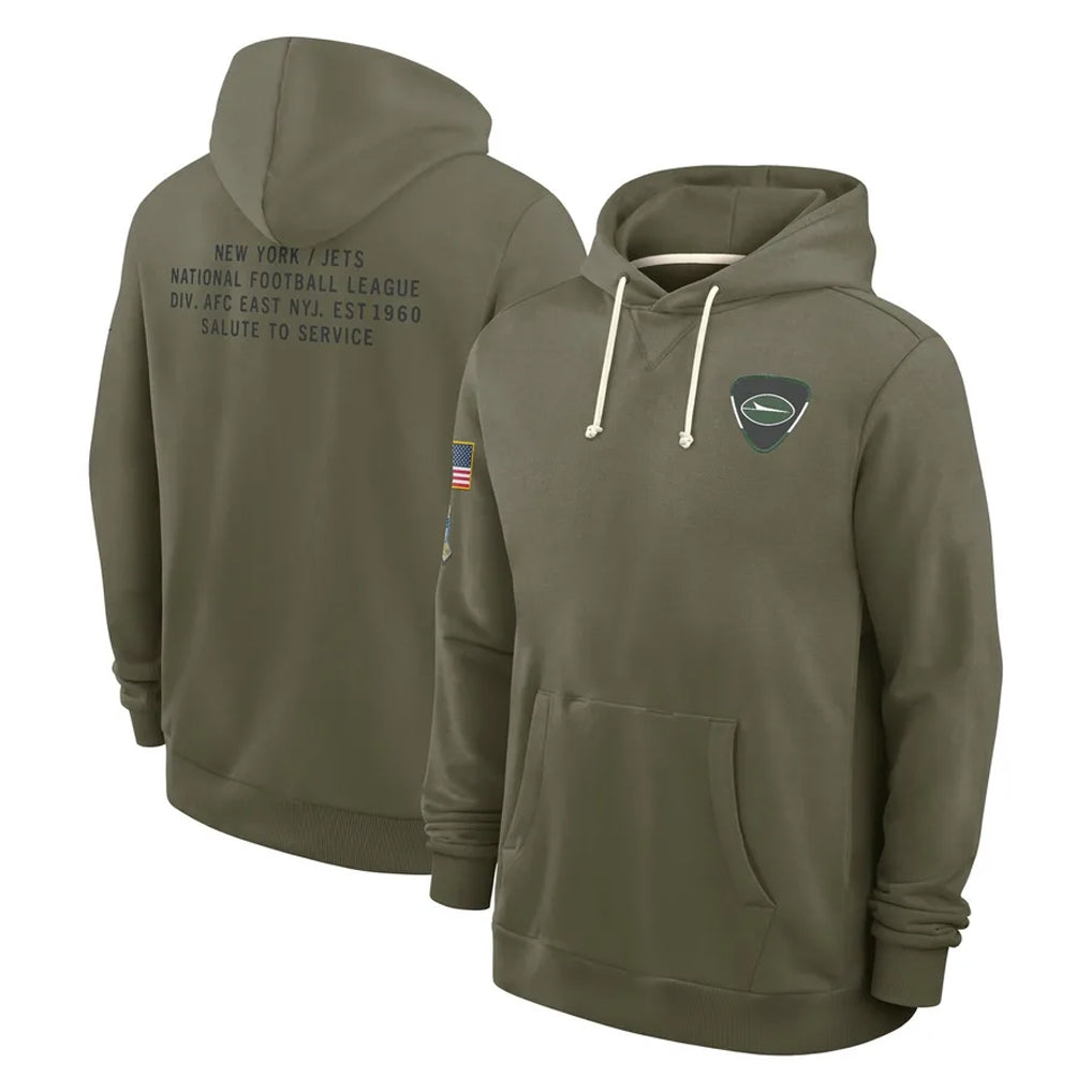 Cooneas NY.Jets Olive Salute to Service Pullover Hoodies Limited Blank Player Stitched Jerseys
