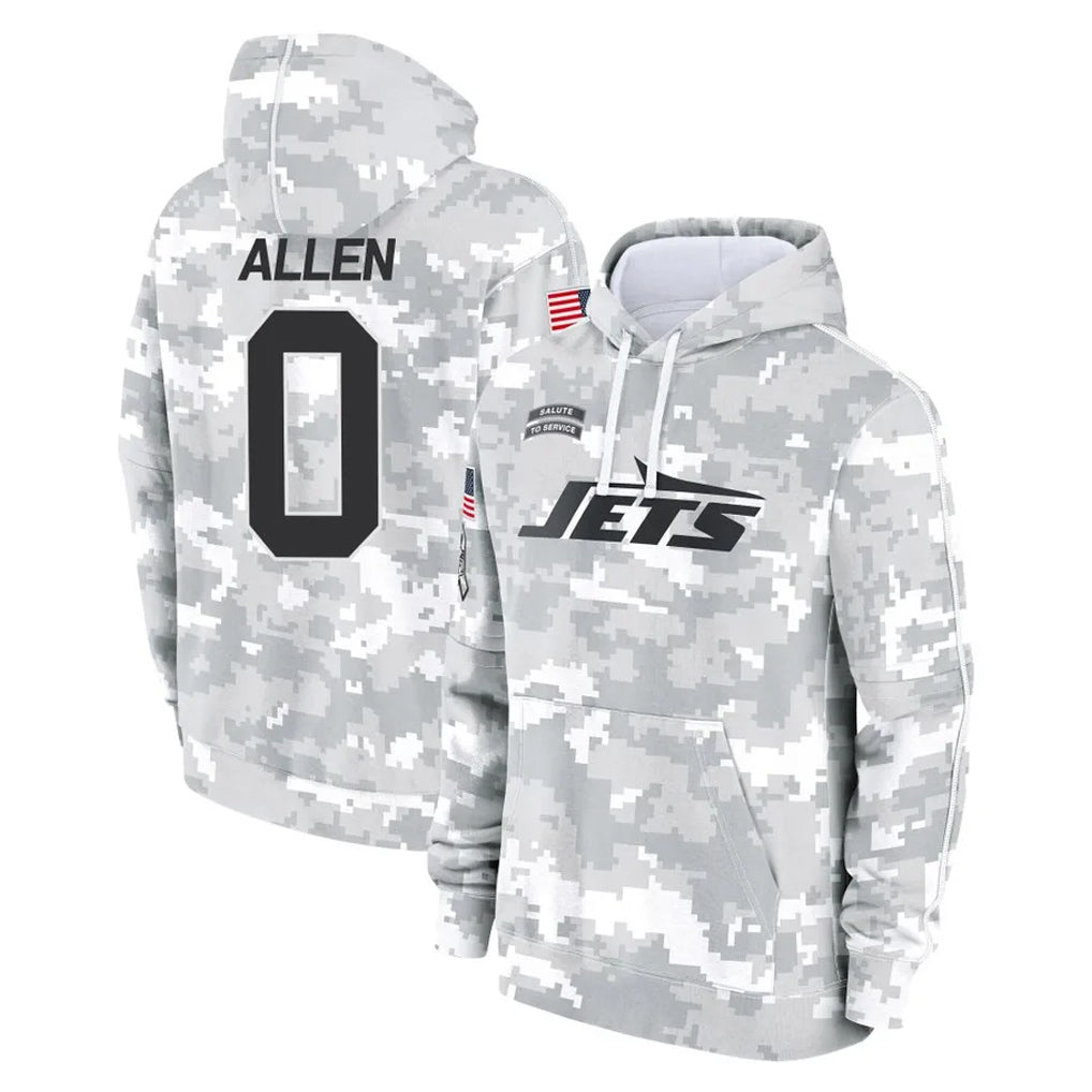 Cooneas NY.Jets #0 Braelon Allen Player Arctic Camo Salute to Service Pullover Hoodies Limited Game Stitched Jerseys