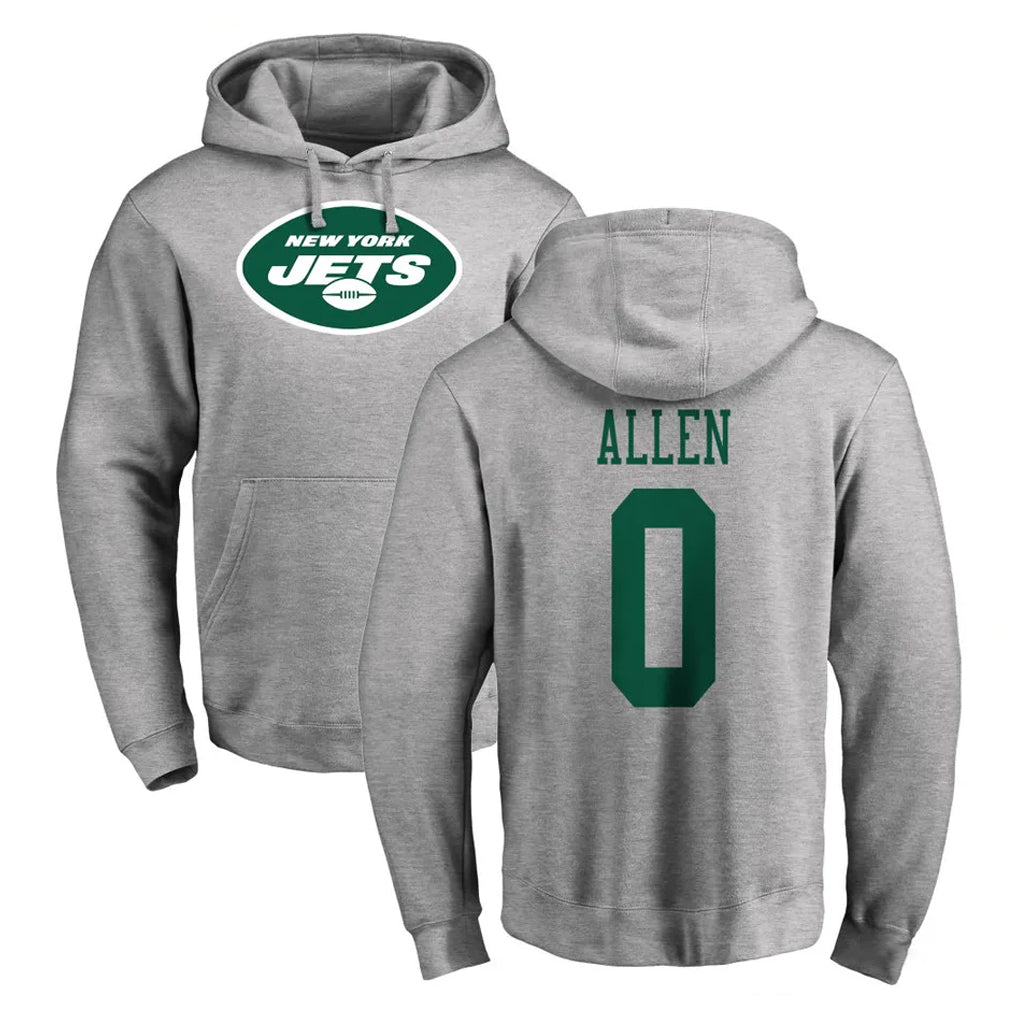 Cooneas NY.Jets #0 Braelon Allen Player Gray LOGO Pullover Hoodies Limited Game Stitched Jerseys