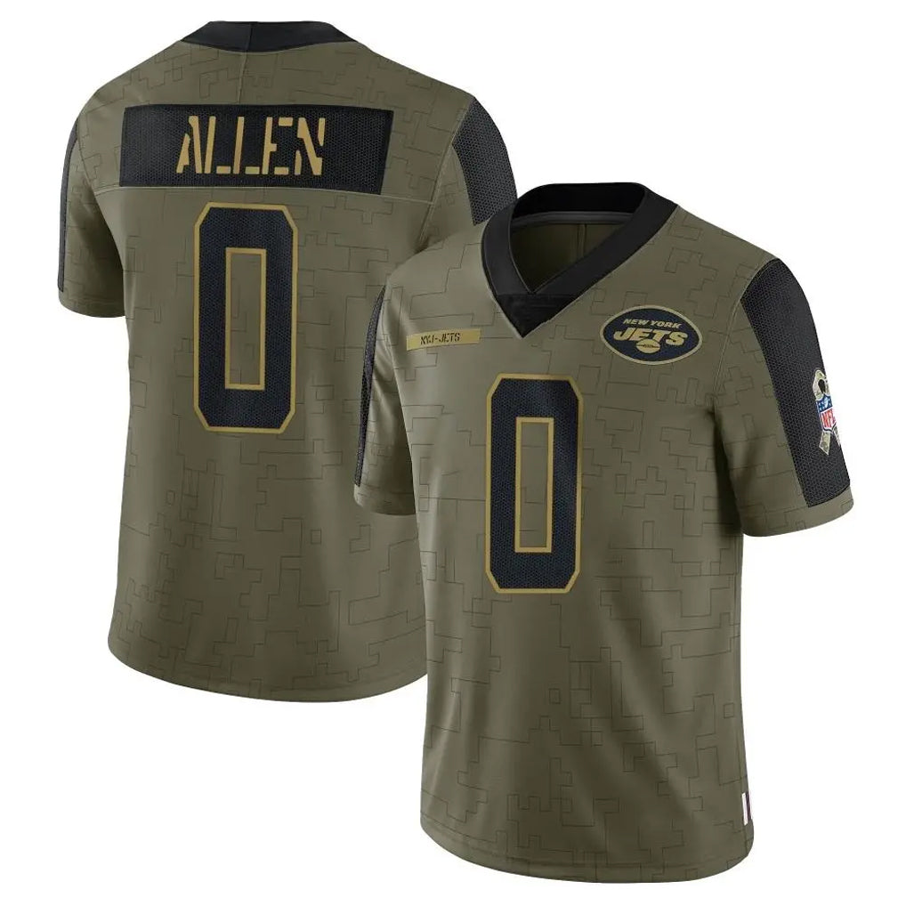 Cooneas NY.Jets #0 Braelon Allen Player Olive Salute To Service Limited Game Stitched Jerseys