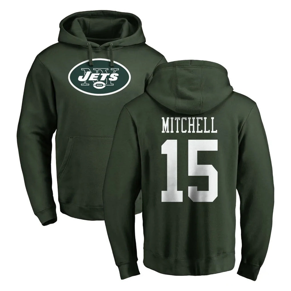 Cooneas NY.Jets #15 Adonai Mitchell Player Green LOGO Pullover Hoodies Limited Game Stitched Jerseys