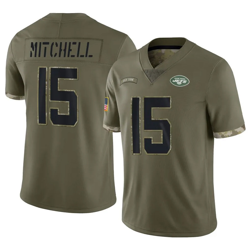 Cooneas NY.Jets #15 Adonai Mitchell Player Olive Salute To Service Limited Stitched Jerseys