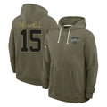 Cooneas NY.Jets #15 Adonai Mitchell Player Olive Salute to Service Pullover Hoodies Limited Stitched Jerseys