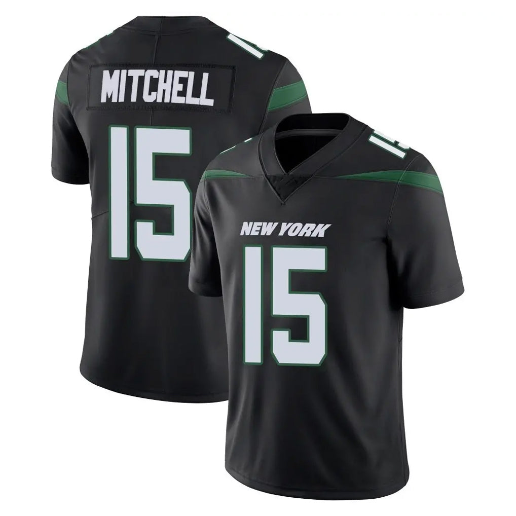 Cooneas NY.Jets #15 Adonai Mitchell Player Stealth Black Limited Vapor Home Game Stitched Jerseys