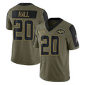 Cooneas NY.Jets #20 Breece Hall Player Olive Salute To Service Limited Game Stitched Jerseys