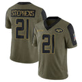 Cooneas NY.Jets #21 Brandon Stephens Player Olive Salute To Service Limited Game Stitched Jerseys