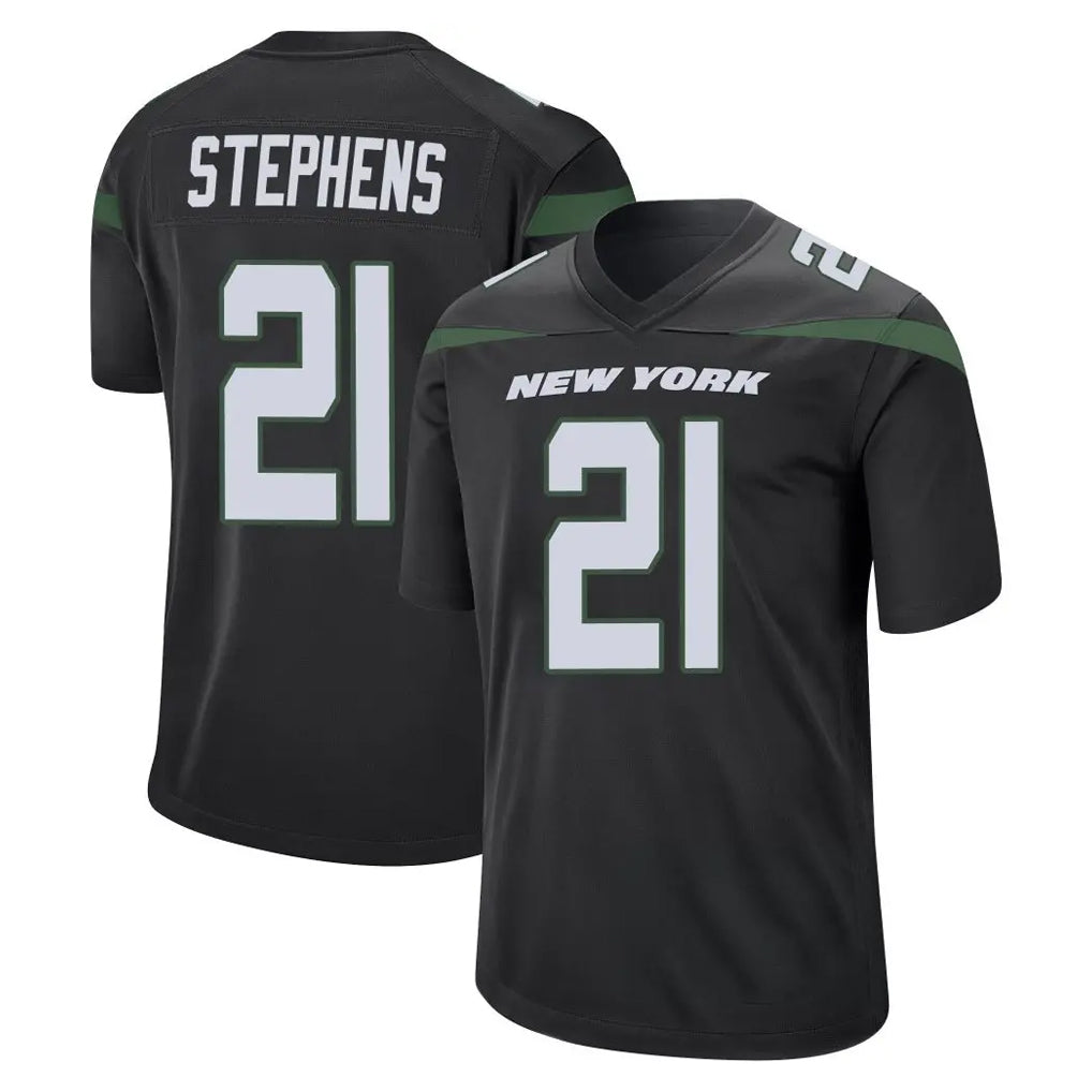 Cooneas NY.Jets #21 Brandon Stephens Player Stealth Black Home Game Stitched Jerseys