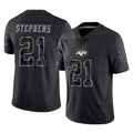 Cooneas NY.Jets #21 Brandon Stephens Player Stealth Black Limited Reflective Home Game Stitched Jerseys