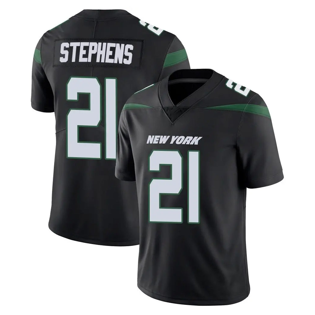 Cooneas NY.Jets #21 Brandon Stephens Player Stealth Black Limited Vapor Home Game Stitched Jerseys