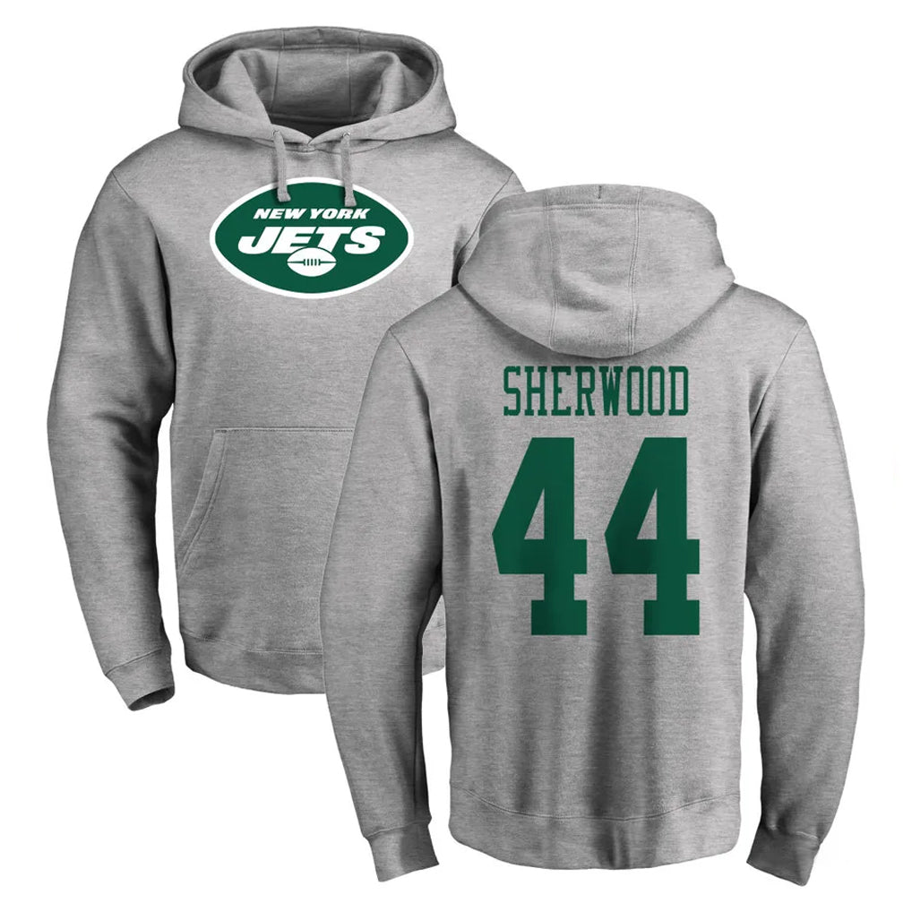 Cooneas NY.Jets #44 Jamien Sherwood Player Gray LOGO Pullover Hoodies Limited Game Stitched Jerseys